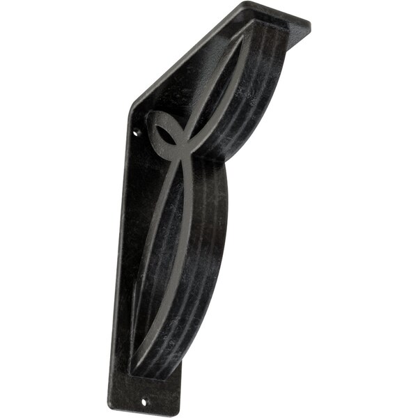 Ekena Millwork Versailles Wrought Iron Bracket, (Triple center brace), Antiqued Silver 2"W x 5 1/2"D x 8"H BKTM02X05X08TVEASV - main
